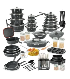 Anniversary Celebration while stocks last：Big Kitchen Cookware Set 166 Pcs with Non Stick Pots and Pans