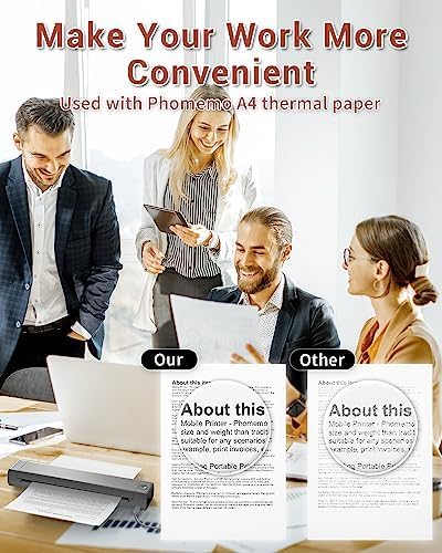 Anniversary Celebration while stocks last:Phomemo M08F A4 Portable Thermal Printer, Supports 8.26"x11.69" A4 Thermal Paper, Wireless Mobile Travel Printers for Car & Office,...