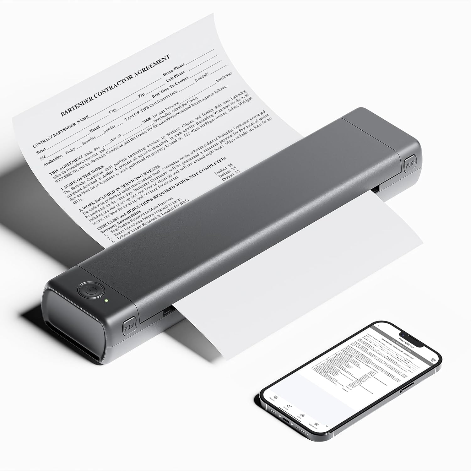 Anniversary Celebration while stocks last:Phomemo M08F A4 Portable Thermal Printer, Supports 8.26"x11.69" A4 Thermal Paper, Wireless Mobile Travel Printers for Car & Office,...
