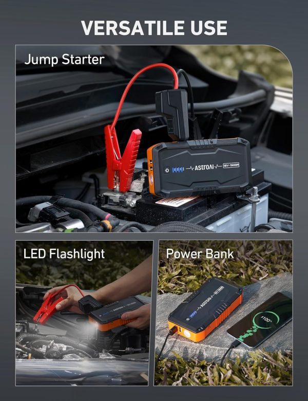 Big Summer Sale Limited Time Offer AED 99د.إ:AstroAI S8 Car Battery Booster Jump Starter Power Pack,1500A 12V Portable Car Jump Starter Power Bank for Up to 6.0L Petrol & 3.0L...