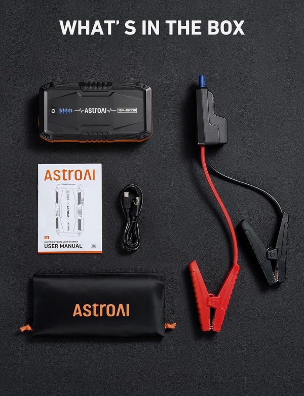 Big Summer Sale Limited Time Offer AED 99د.إ:AstroAI S8 Car Battery Booster Jump Starter Power Pack,1500A 12V Portable Car Jump Starter Power Bank for Up to 6.0L Petrol & 3.0L...