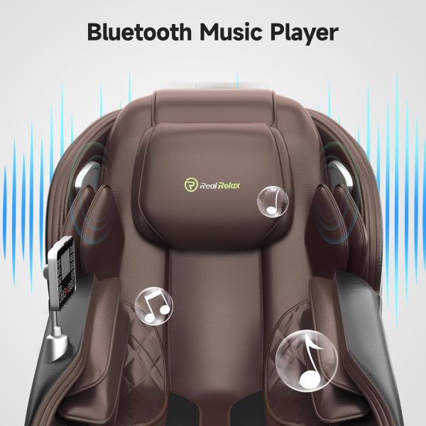 Limited-Time Sale for Summer Surprises AED 99د.إ :Real Relax Massage Chair Favor-06, Full Body Zero Gravity SL-Track Shiatsu Massage Recliner Chair with APP Control, Brown