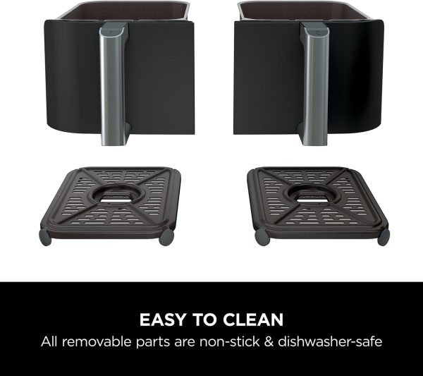 Ninja Foodi Dual Zone Digital Air Fryer, 2 Drawers, 7.6L, 6-in-1, Uses No Oil, Air Fry, Max Crisp, Roast, Bake, Reheat, Dehydrate, Cooks 4-6 Portions, Non-Stick, Dishwasher Safe...