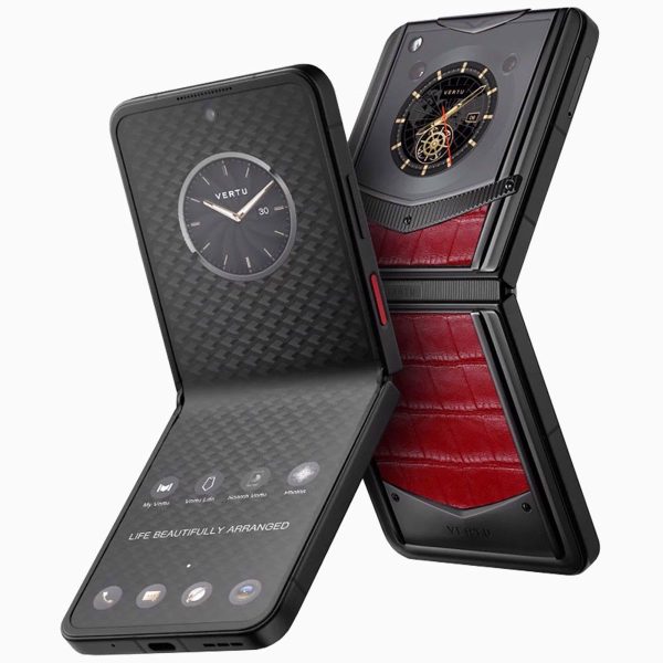 VERTU IRONFLIP Calf Skin Flip Cell Phone, Unlocked Android 5G Smartphone, Foldable Design, One-Hand Control, 50MP Camera, 12G+512G, Dual SIM, 6.9″ 120Hz OLED, 65W Fast Charge