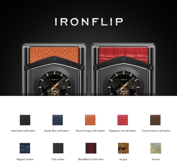 VERTU IRONFLIP Calf Skin Flip Cell Phone, Unlocked Android 5G Smartphone, Foldable Design, One-Hand Control, 50MP Camera, 12G+512G, Dual SIM, 6.9″ 120Hz OLED, 65W Fast Charge