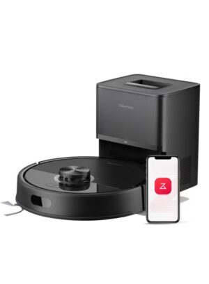 Q7 TF + Robot Vacuum and Mop, Upgraded from Q5 Max+, 7 Weeks Self-Emptying, 10000Pa Suction, Dual Anti-Tangle System, for Pet Hair & Carpet, PreciSense LiDAR Navigation, App Control, 60 W 60 W Q7 TF + Black